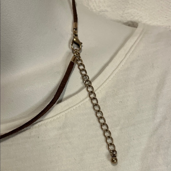 Bohemian Brass and Turquoise Pendant Necklace - Picture 3 of 3